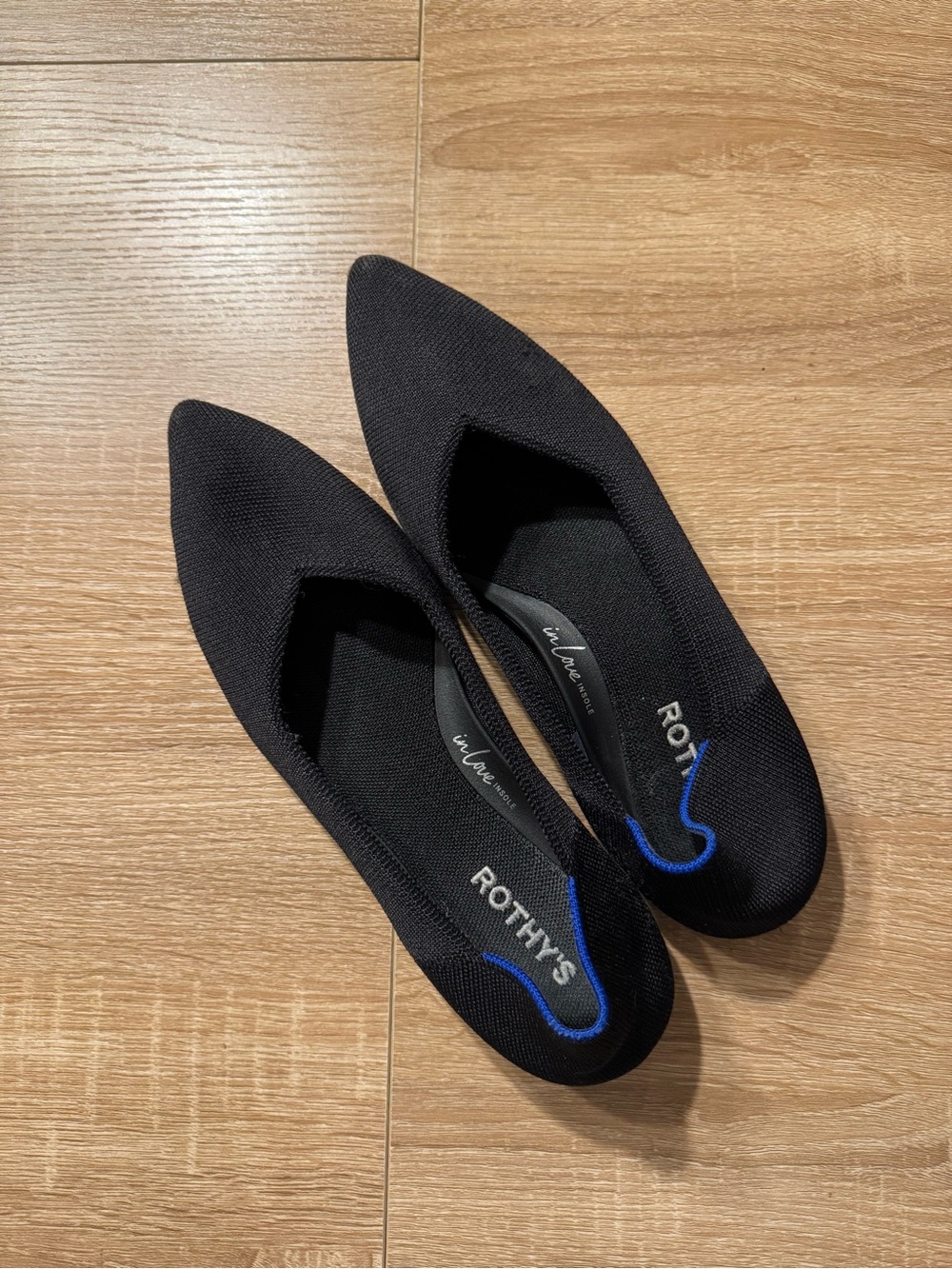 Rothys The Point Flats, Black, Sz 10